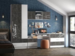 ВЕГА NEW Позитив Антресоль (Бетон темный/белый) в Соликамске - solikamsk.ok-mebel.com | фото 3