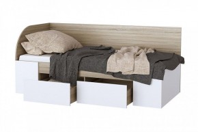БЕАТРИС Кровать-софа (дуб сонома/белый глянец) в Соликамске - solikamsk.ok-mebel.com | фото 2