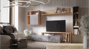 ДАЛЛАС Гостиная (модульная) цемент темный в Соликамске - solikamsk.ok-mebel.com | фото
