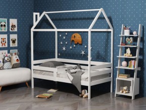 Детская кровать-домик из массива березы Соня-6 (800*1600) Белый/Лак в Соликамске - solikamsk.ok-mebel.com | фото