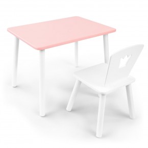 Детский комплект стол и стул «Корона» Rolti Baby (розовый/белый, массив березы/мдф) в Соликамске - solikamsk.ok-mebel.com | фото