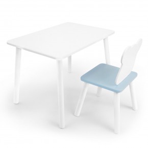 Детский комплект стол и стул «Мишка» Rolti Baby (белый/голубой, массив березы/мдф) в Соликамске - solikamsk.ok-mebel.com | фото