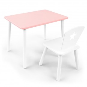 Детский комплект стол и стул «Звезда» Rolti Baby (розовый/белый, массив березы/мдф) в Соликамске - solikamsk.ok-mebel.com | фото 1
