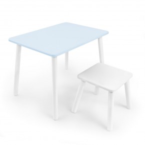 Детский комплект стол и табурет Rolti Baby (голубая столешница/белое сиденье/белые ножки) в Соликамске - solikamsk.ok-mebel.com | фото
