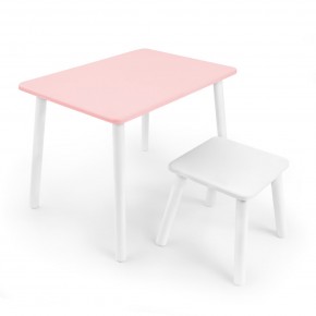 Детский комплект стол и табурет Rolti Baby (розовая столешница/белое сиденье/белые ножки) в Соликамске - solikamsk.ok-mebel.com | фото