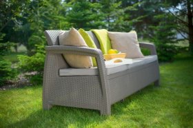Диван пластиковый Корфу Макс (Corfu love seat max) капучино - песок в Соликамске - solikamsk.ok-mebel.com | фото 3