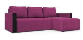 Диван угловой Алиса 3 Shaggy FUCHSIA - TEOS BLACK в Соликамске - solikamsk.ok-mebel.com | фото