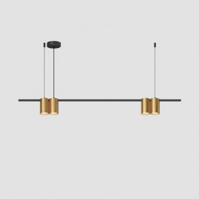 DK4061-BK+SG Подвесной светильник ORBIT, IP20, 4xGU10 LED до 15 Вт, черный + сатинированное золото, алюминий в Соликамске - solikamsk.ok-mebel.com | фото