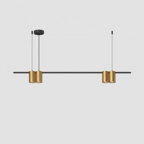 DK4061-BK+SG Подвесной светильник ORBIT, IP20, 4xGU10 LED до 15 Вт, черный + сатинированное золото, алюминий в Соликамске - solikamsk.ok-mebel.com | фото 2