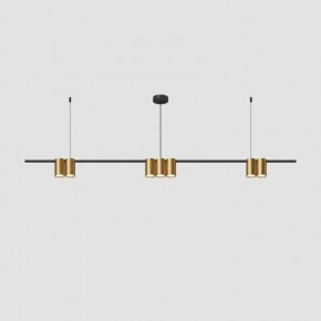 DK4063-BK+SG Подвесной светильник ORBIT, IP20, 7xGU10 LED до 15 Вт, черный + сатинированное золото, алюминий в Соликамске - solikamsk.ok-mebel.com | фото