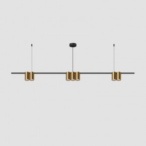 DK4063-BK+SG Подвесной светильник ORBIT, IP20, 7xGU10 LED до 15 Вт, черный + сатинированное золото, алюминий в Соликамске - solikamsk.ok-mebel.com | фото 2