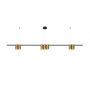 DK4063-BK+SG Подвесной светильник ORBIT, IP20, 7xGU10 LED до 15 Вт, черный + сатинированное золото, алюминий в Соликамске - solikamsk.ok-mebel.com | фото 3