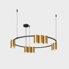 DK4065-BK+SG Подвесной светильник ORBIT , IP20, 10xGU10 LED до 15 Вт, черный + сатинированное золото, алюминий в Соликамске - solikamsk.ok-mebel.com | фото