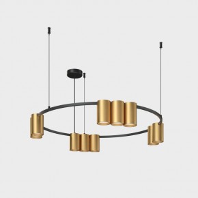 DK4065-BK+SG Подвесной светильник ORBIT , IP20, 10xGU10 LED до 15 Вт, черный + сатинированное золото, алюминий в Соликамске - solikamsk.ok-mebel.com | фото 2