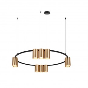 DK4065-BK+SG Подвесной светильник ORBIT , IP20, 10xGU10 LED до 15 Вт, черный + сатинированное золото, алюминий в Соликамске - solikamsk.ok-mebel.com | фото 3