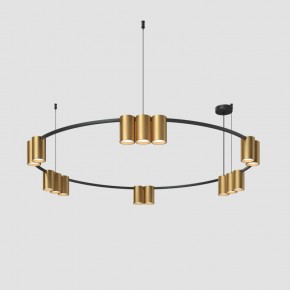 DK4067-BK+SG Подвесной светильник ORBIT, IP20, 15xGU10 LED, до 15 Вт, черный + сатинированное золото, алюминий в Соликамске - solikamsk.ok-mebel.com | фото