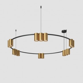 DK4067-BK+SG Подвесной светильник ORBIT, IP20, 15xGU10 LED, до 15 Вт, черный + сатинированное золото, алюминий в Соликамске - solikamsk.ok-mebel.com | фото 2