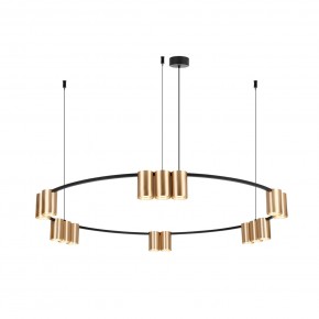 DK4067-BK+SG Подвесной светильник ORBIT, IP20, 15xGU10 LED, до 15 Вт, черный + сатинированное золото, алюминий в Соликамске - solikamsk.ok-mebel.com | фото 3