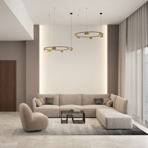 DK4067-BK+SG Подвесной светильник ORBIT, IP20, 15xGU10 LED, до 15 Вт, черный + сатинированное золото, алюминий в Соликамске - solikamsk.ok-mebel.com | фото 4