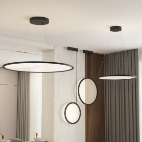 DK6604-BK Подвесной вертикальный светильник Veil со светодиодом H1500 d450 220V 36W 3000-6000K IP20 черный алюминий в Соликамске - solikamsk.ok-mebel.com | фото 4