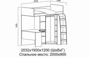 Кровать-чердак Вега ДМ-15 в Соликамске - solikamsk.ok-mebel.com | фото 2