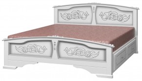 ЕЛЕНА Кровать из массива 1400 (Белый жемчуг) с 2-мя ящиками в Соликамске - solikamsk.ok-mebel.com | фото