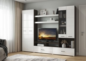 Гостиная Альфа МДФ (Венге/Белый глянец) в Соликамске - solikamsk.ok-mebel.com | фото 4