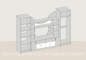 Гостиная Аллегро с 2 шкафами вариант-5 (Ясень светлый/тёмный) в Соликамске - solikamsk.ok-mebel.com | фото 2