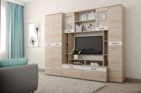 Гостиная Белла (Дуб Сонома/Белый глянец) в Соликамске - solikamsk.ok-mebel.com | фото