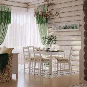 Комлект Вествик обеденный стол и четыре стула, массив сосны, цвет белый в Соликамске - solikamsk.ok-mebel.com | фото