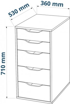 Комод Ингар белый с пятью выдвижными ящиками в Соликамске - solikamsk.ok-mebel.com | фото 3