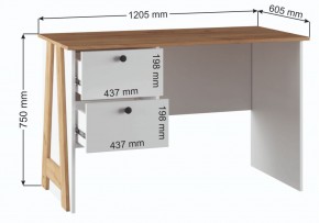 Компьютерный стол Теодора белый / крафт золотой в Соликамске - solikamsk.ok-mebel.com | фото 3