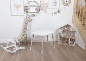 Комплект детский стол ОБЛАЧКО и стул МИШКА ROLTI Baby (белая столешница/белое сиденье/береза ножки) в Соликамске - solikamsk.ok-mebel.com | фото 3