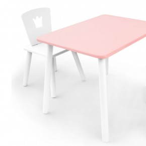 Комплект детской мебели стол и стул Корона (Розовый/Белый/Белый) в Соликамске - solikamsk.ok-mebel.com | фото