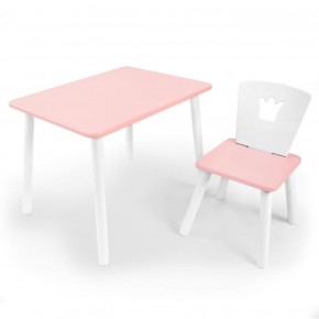 Комплект детской мебели стол и стул Корона (Розовый/Розовый/Белый) в Соликамске - solikamsk.ok-mebel.com | фото