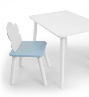 Комплект детской мебели стол и стул Облачко (Белый/Голубой/Белый) в Соликамске - solikamsk.ok-mebel.com | фото