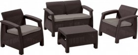 Комплект мебели Корфу сет (Corfu set) коричневый - серо-бежевый * в Соликамске - solikamsk.ok-mebel.com | фото
