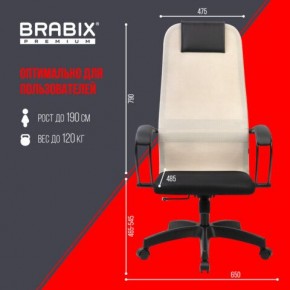 Кресло BRABIX PREMIUM "Ultimate EX-800" пластик, плотная двойная сетка Х2, черное/бежевое, 532916 в Соликамске - solikamsk.ok-mebel.com | фото 6