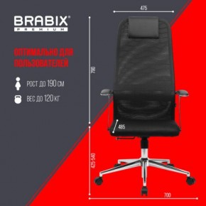 Кресло BRABIX PREMIUM "Ultimate EX-801" хром, плотная двойная сетка Х2, черное, 532917 в Соликамске - solikamsk.ok-mebel.com | фото 7