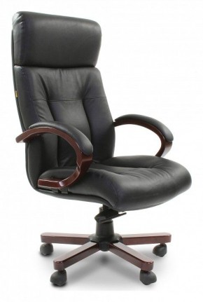Кресло для руководителя Chairman 421 черный/орех темный, черный в Соликамске - solikamsk.ok-mebel.com | фото