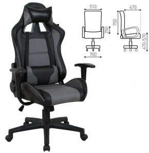 Кресло компьютерное BRABIX "GT Racer GM-100" (черное/серое) 531926 в Соликамске - solikamsk.ok-mebel.com | фото 2