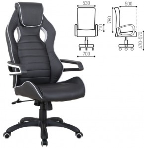 Кресло компьютерное BRABIX "Techno Pro GM-003" (черное/серое, вставки серые) 531814 в Соликамске - solikamsk.ok-mebel.com | фото 2