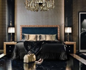 Кровать 2-х спальная (1,8 м) Тиффани Premium черная/золото с мягким элементом (Антрацит) с подъемным механизмом (ТФКР180-3[3](П) в Соликамске - solikamsk.ok-mebel.com | фото 2