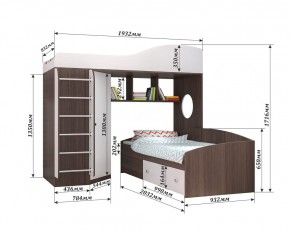 Кровать-чердак Кадет 2 с металлической лестницей в Соликамске - solikamsk.ok-mebel.com | фото 2