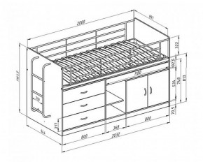 Кровать-чердак "Дюймовочка-6"  Белый/Розовый в Соликамске - solikamsk.ok-mebel.com | фото 2