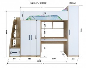 Кровать-чердак Тея + Шкаф-Пенал Тея в Соликамске - solikamsk.ok-mebel.com | фото 2