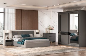 Кровать двойная №4 с основанием (Серый) в Соликамске - solikamsk.ok-mebel.com | фото 3