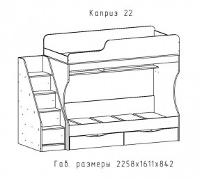 КАПРИЗ-22 Кровать двухъярусная 800 настил ЛДСП в Соликамске - solikamsk.ok-mebel.com | фото 2