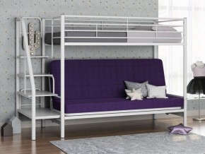 Кровать двухъярусная с диваном "Мадлен-3" (Белый/Фиолетовы) в Соликамске - solikamsk.ok-mebel.com | фото