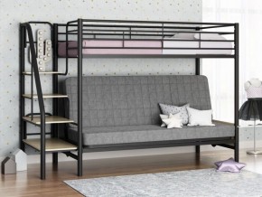 Кровать двухъярусная с диваном "Мадлен-3" (Черный/Серый) в Соликамске - solikamsk.ok-mebel.com | фото 1